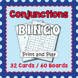 Conjunctions BINGO & Memory Matching Card Game Activity
