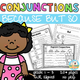 Conjunctions - 'Because, But, So' Worksheets | Grades 1 - 3