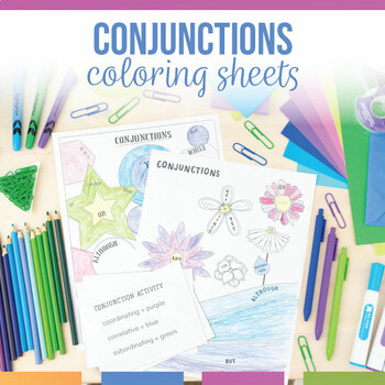 Preview of Conjunctions Coloring Sheets Coordinating, Correlative, Subordinating