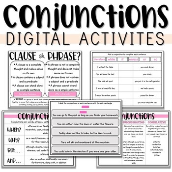 Preview of Conjunctions Digital Activity - Distance Learning