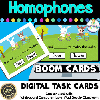 Preview of Homophones Digital BOOM CARDS Distance Learning