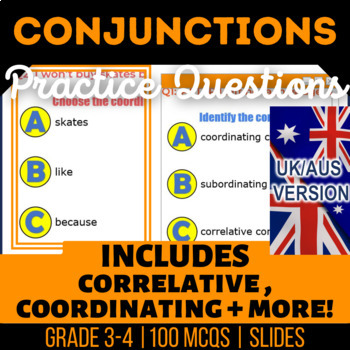 Preview of Conjunctions Editable Presentations: Coordinating, Subordinating UK/AUS English