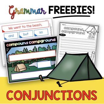 Preview of Conjunctions FREEBIE - First and second grade grammar - compound sentences