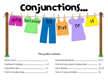 Conjunctions For First Grade by Sheree Peterson | TpT