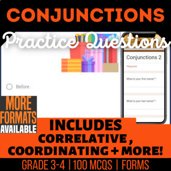 Preview of Conjunctions Google Forms | Coordinating Correlative Grade 3-4 Digital Resources