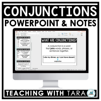 Preview of Conjunctions | Grammar | Editable PowerPoint and Notes