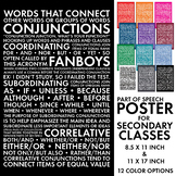 Conjunctions, Parts of Speech Poster for Secondary Classro