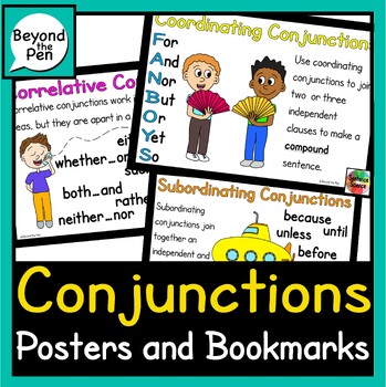 Preview of Conjunctions Posters and Bookmarks Coordinating, Subordinating and Correlative