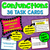Conjunctions Task Cards in Print and Digital: Practice Com
