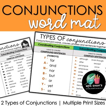 conjunction words list