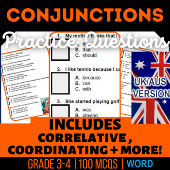 Preview of Conjunctions Workbook: Coordinating, Subordinating, Correlative UK/AUS English