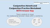 Conjunctive Adverb and Conjunction Practice Worksheet WITH