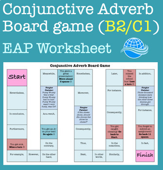 Preview of Conjunctive Adverbs Board Game (B2/C1 Levels)