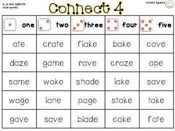 Connect 4 Bossy E Or Silent E V E By Mind Sparks Tpt