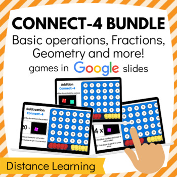 Preview of Connect-4 Digital Math Games Bundle│Distance Learning