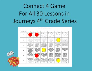 Preview of Connect 4 Game for All 30 Lessons in Journeys 4th Grade Series