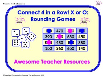 Preview of Connect 4 in a Row! X or O: Rounding Numbers Game