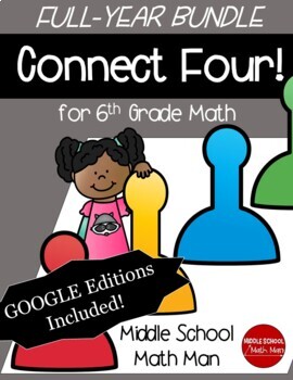 Preview of 6th Grade Math Connect Four Games Bundle | Math Activities