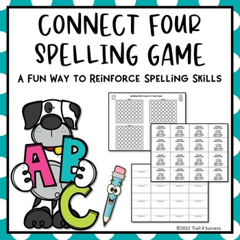 Preview of Spelling Game Connect Four Worksheets Partner Color Activity
