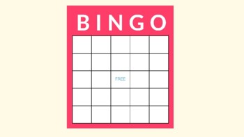 Free Bingo Game Template By Distance Learning 