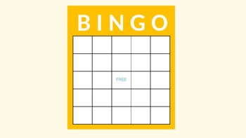 FREE Bingo Game Template by Distance Learning | TPT