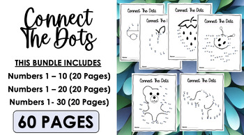 Preview of Connect The Dots/Dot to Dot & Color - 60 Pages/Numbers 1 to 10, 1 to 20, 1 to 30