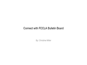 Preview of Connect With FCCLA Bulletin Board