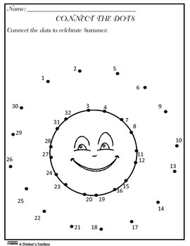 summer connect the dots by a thinkers toolbox tpt
