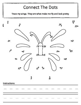 Preview of Connect the Dots With Numbers and Letters - Butterfly Worksheet Set