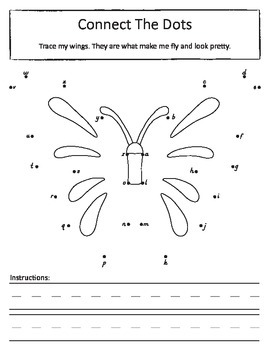 connect the dots with numbers and letters butterfly worksheet set