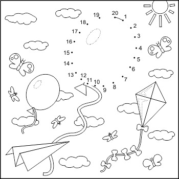 Connect the Dots and Coloring Page with Balloon, CU and Non-CU by ...