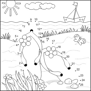 Connect The Dots And Coloring Page With Flip Flops Cu By Ratselmeister