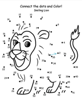 Preview of Connect the dots Math Lion