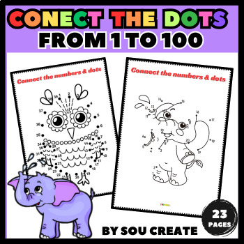 Preview of Connect the numbers (1-100) & Dots Coloring Pages Math Activity - No Prep