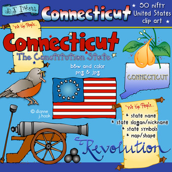 Preview of Connecticut State Symbols Clip Art Download