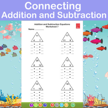 Preview of Connecting Addition and Subtraction up to 10 and 20 - 1st Grade