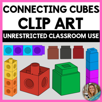 Preview of Connecting Cubes Clip Art (Unifix Cubes, Linking Cubes) - Math Clipart