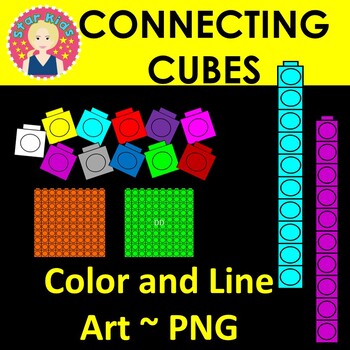 Preview of Connecting Cubes Clipart - COMMERCIAL USE OK