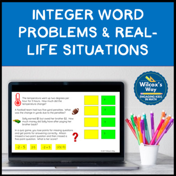 Preview of Integer Operations Word Problems and Real Life Situations Digital Activity