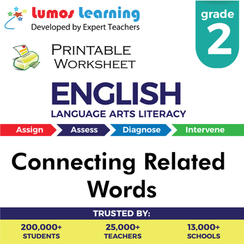 Preview of Connecting Related Words Printable Worksheet, Grade 2