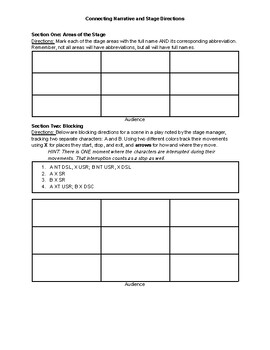 Preview of Connecting Stage Blocking and Narrative Worksheet