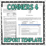 Conners 4 Report Template School Psychology Special Educat