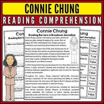 Preview of Connie Chung Nonfiction Reading Passage & Quiz for AAPI Heritage Month