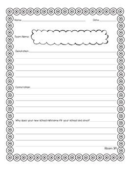 Connotation & Denotation Activity Set -- Create Team/Create Sigil by ...