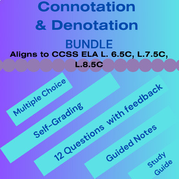 Preview of Connotation & Denotation Study Guide/Guided Notes and Quiz BUNDLE