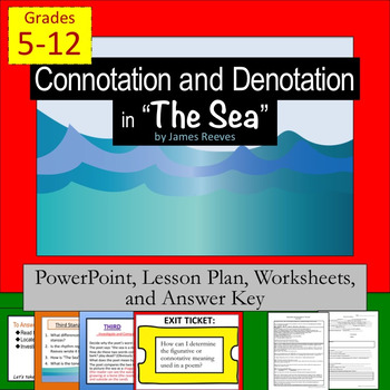 Preview of Connotation, Denotation, and Figurative Language in "The Sea" by J. Reeves