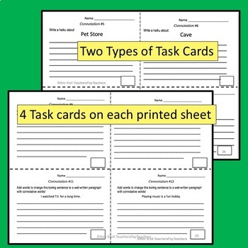 Connotation and Denotation Task Cards, Match Up, and MORE by Kim Kroll