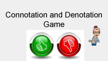 Preview of Connotation and Denotation Lesson/AP Language and Composition/Vocabulary Game