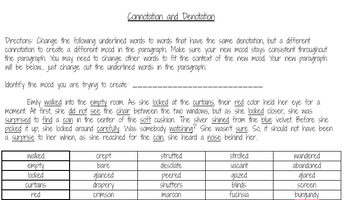 Preview of Connotation and Denotation Practice