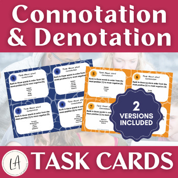 Preview of Connotation and Denotation Task Cards for Close Reading Practice